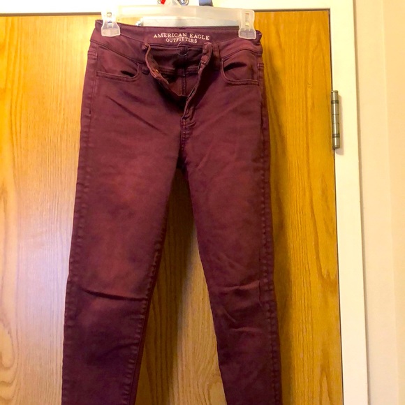 π₯π₯5 items for $25!π₯π₯ Burgundy A&E jeggings! High rise! Size 0! - Picture 1 of 4